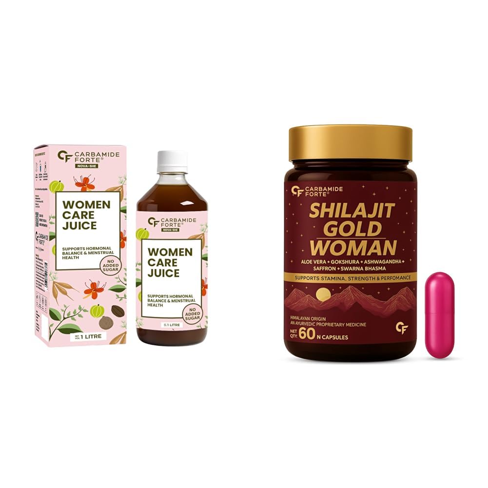 Carbamide Forte She Care Juice - 1L & Shilajit Gold Capsules Women 60 Veg Capsules-image-14
