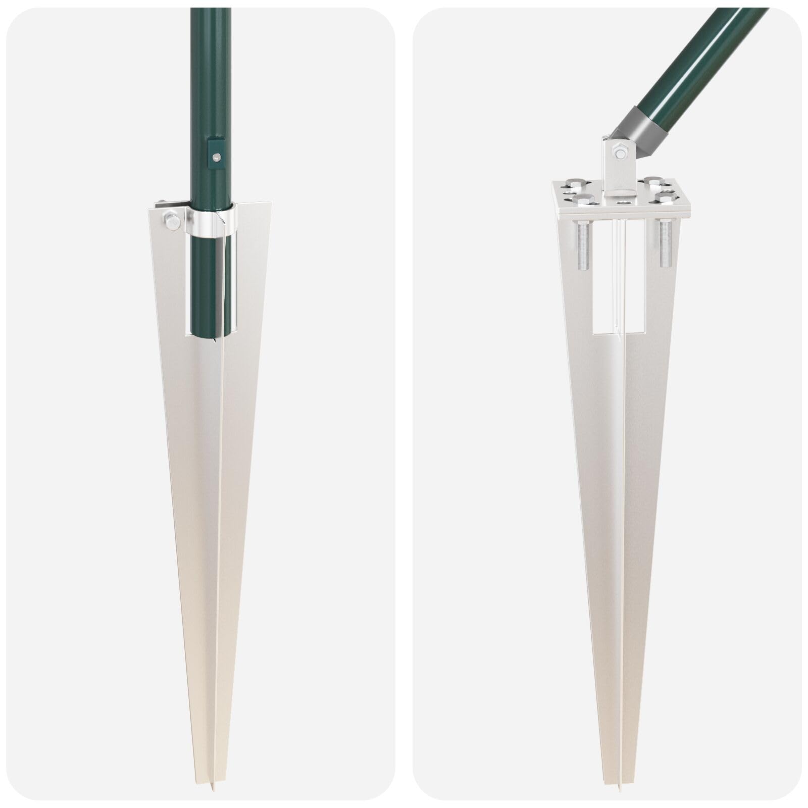 52 pali in acciaio zincato, Ø32 mm, 120 cm, con picchetto, materiali da costruzione da giardino, forte supporto per recinzioni, ideali per progetti esterni