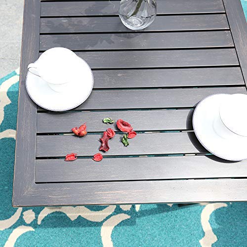 PHI-VILLA-Black-Patio-Table-Metal-Square-Coffee-Tea-Bistro-Table-Small-Side-End-Adjustable-Outdoor-Furniture-TableBlack PHI VILLA Black Patio Table Metal Square Coffee Tea Bistro Table Small Side End Adjustable Outdoor Furniture TableBlack