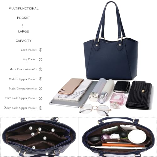 Image of CHICAROUSAL Tote Handbags Purses for Women PU Leather Womens Shoulder Bag | Large Tote Bag for Women, Shoulder Purse, Vegan Leather Purses for Women, Women's Handbags