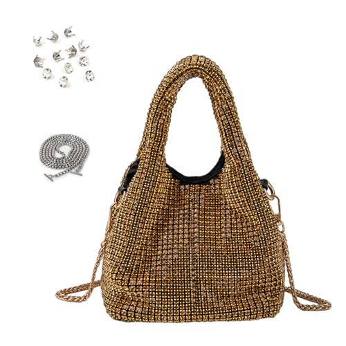 Sac à main seau strass pour mariage et bal de fin d'année | Accessoire de fête doré