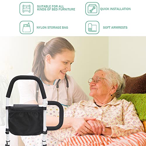 Ceither Bed Rails For Elderly Adults With Removable Reinforced Small Armrest & Storage Pocket, Portable Adjustable Bed Assist Rail #TOP5
