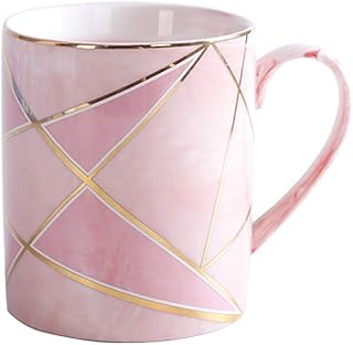 Marbre Céramique Tasses à Café En Porcelaine, Tasses à café en Céramique, Cadeau pour Douche nuptiale Engagement Mariage et couples mariés Anniversaire La Saint Valentin Petite amie Femme (Rose)