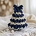 DIY Crochet Christmas Tree Kit – Handmade Holiday Decoration Set, Beginner Christmas Kit, Tree Bow Pearl Embellishment, Christmas Party Crochet Decorations (Pink)