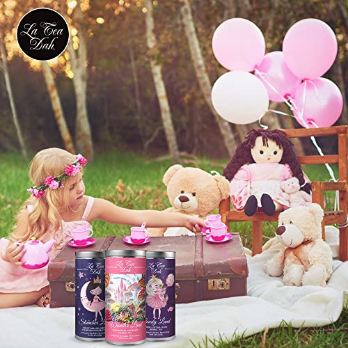 Little Princesses Kids Tea Set By La Tea Dah | Decaf Tea Sampler For Children | Gourmet Tea Gift Sets For Birthday & Tea Parties | Tea Assortment Gift Box (36 Caffeine Free Tea Sachets) #TOP2