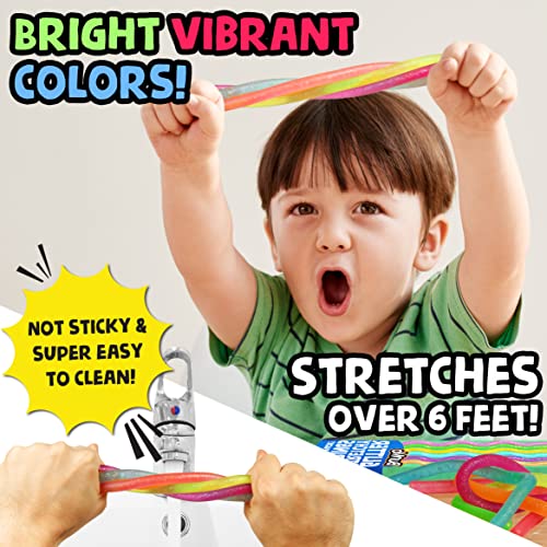 Bunmo Glitter Stretchy Strings 6Pk | Perfect Sensory Toys For Anxiety & Stress | Calming Monkey Stretch Noodles | Focus & Stimulation | Great Kids Party Favors | Hours Of Fun For Kids #TOP4