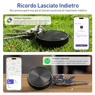 Dual System Tracker Tag 2 Pezzi Localizzatore per iOS e Android, Compatibile con Apple Dov'è e Google Funzioni Trova, Batteria Sostituibile, per Chiavi/Bagagli/Valigia/Zaino/Portafoglio