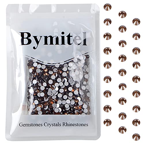 Image of 1440 Pieces Artificial Rhinestones Non Hotfix Glue Round Crystals Glass Flatback for DIY Jewelry Making with a Picking Pen (SS20, 1440pcs, Golden Rose)