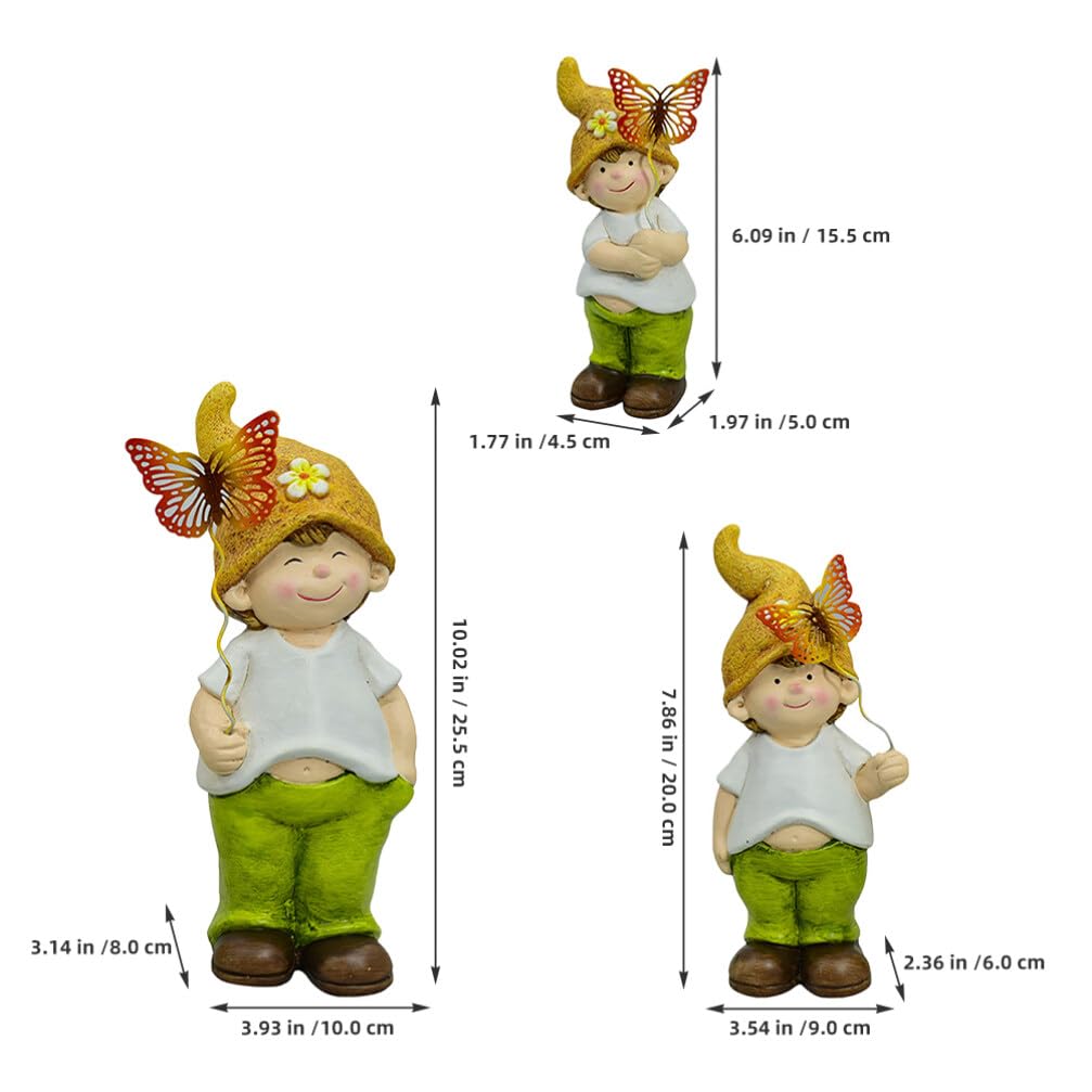 HANABASS 3kawałki Sztuk Ceramicznych Figurek Krasnali Ogrodowych Dekoracja Do Ogrodu Patio Tarasu Zewnątrz Urocze Ozdoby Do Domu i Ogrodu