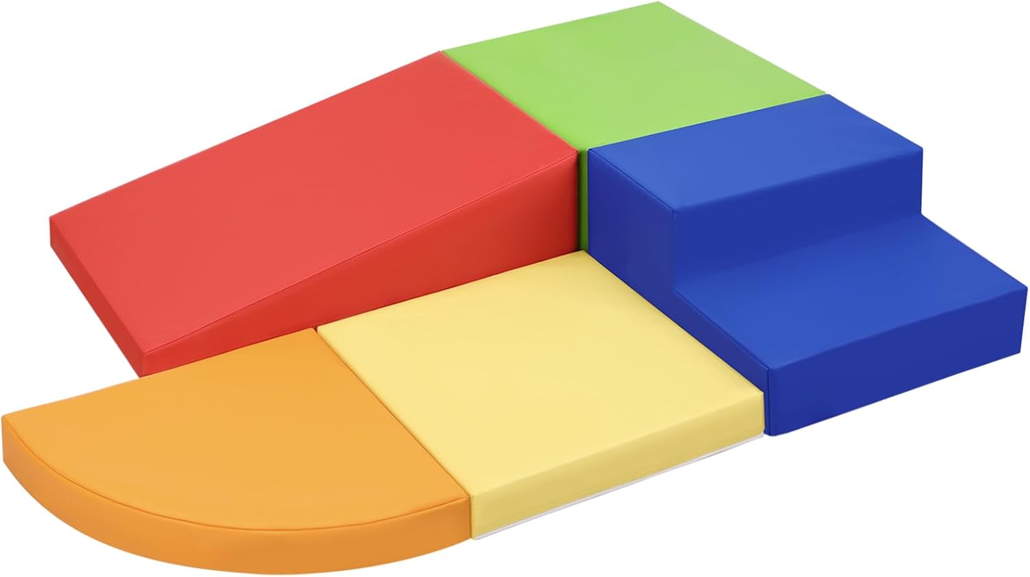 JungleDove 5-Piece Baby Foam Climbing Blocks for Toddlers - Baby Climbing Toys for Toddlers Indoor - Kids Soft Play Climbing for Toddlers - Foam Play Gym Playtime Corner Climber 5-Piece W/ Fabric Surface Colorful