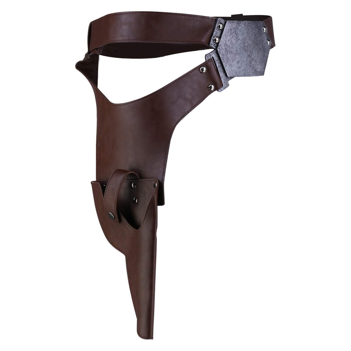 Hotwinds Han Solo Cosplay Belt Holster Pu Leather Costume Accessories Props - - Normal, Brown/ Black - Image 3