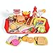 FUN LITTLE TOYS 40 PCs Play Food for Kids Kitchen, Play Kitchen Accessories, Toy Foods with Cutting Fruits and Fast Food for Pretend Play