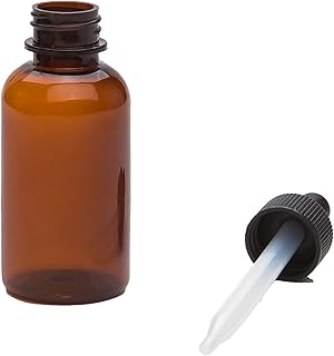 AVG Packaging Supplies Amber Leakproof Liquid Dropper Bottle â€“ Airtight Non-Shatter Bottle with Protection from Sunlight - Dropper for Liquids, Tincture, Essential Oils, 5oz (25ct)