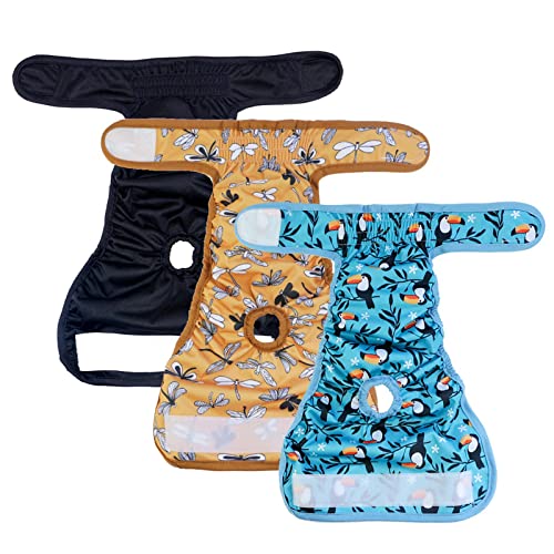 Image of Washable Dog Diapers (7 Pack), Durable Doggie Diapers, Premium Female Dog Diapers (M Pattern C) YMG001 YMG