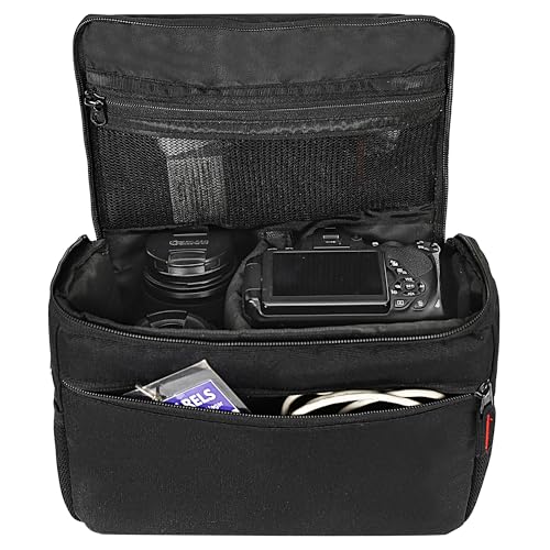 Image of Camera Bag Compact Retrospective Camera Shoulder Bag for DSLR /SLR & Mirrorless - Fits Nikon, Canon, Sony - Camera Bag for Travel - Shockproof Sling Case for Lens - Water-Resistant