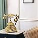 WICHEMI Vintage Phone Retro Rotary Dial Phones Landline Telephone Old Fashion Antique Phone Old School Telephones for Home Office Cafe Bar Star Hotel Decor (Golden)