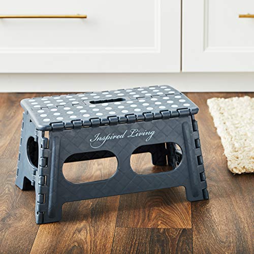 Inspired Living Folding Step Stool Heavy Duty, 9" High/x-Wide, NAVY BLUE