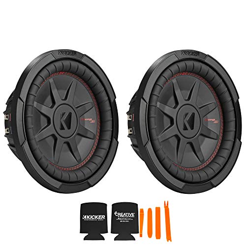 KICKER 10 Inch Comp RT Thin Woofer Includes Two 48CWRT102 2 Virtual 2 ohm Package