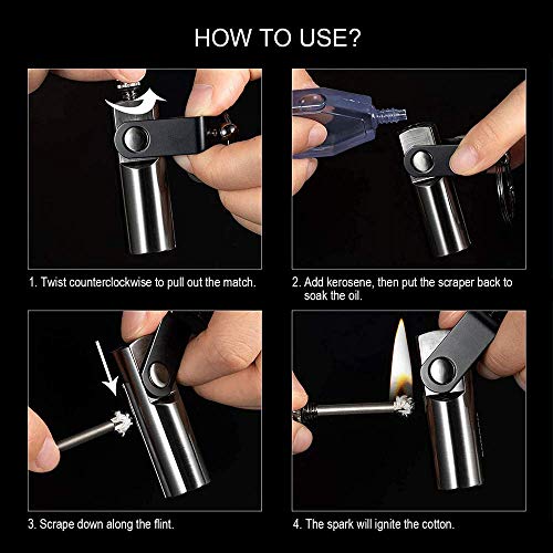 BIASTNR Correspondência permanente, chaveiro fósforo de pederneira para iniciantes Forever Match, is