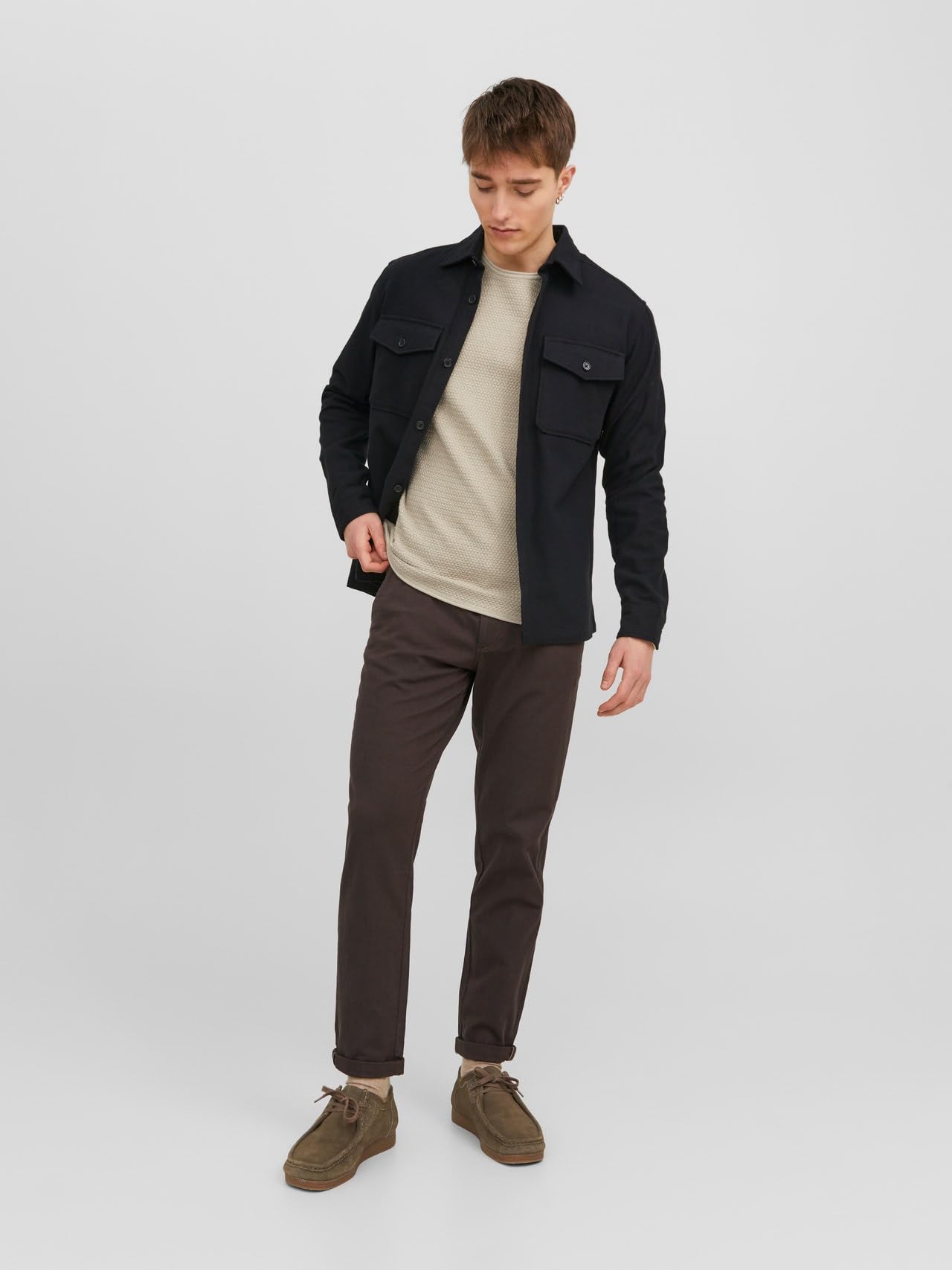 JACK & JONES Male Strickpullover Einfarbig Strickpullover