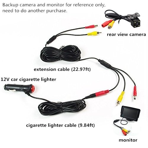 Rearmaster® 12V/24V Cigarette Lighter Power Supply Kit For Car Rear View Camera And Monitor With Rca Connection #TOP1