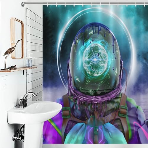 Rideau de douche imperméable anti-moisissure en polyester 140x183cm - 6