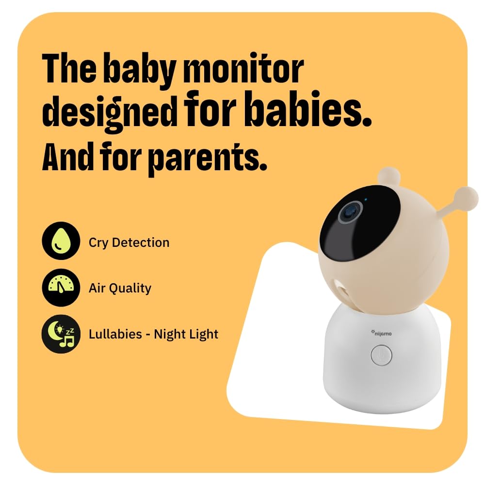 OMAJIN by Netatmo Smart Baby Monitor Camera 2K HD, Night Vision, Cry Detection, Two-Way Audio, Lullaby & White Noise, Night Light, Humidity and Temperature Sensor, App Control, OBC-01