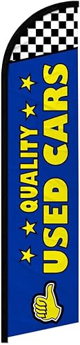Infinity Republic - Bandera de swooper de calidad para autos usados (azul) sin viento, perfecta para negocios, concesionarios, lotes de automóviles,