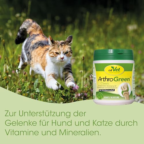 cdVet ArthroGreen Classic 70g - Nahrungsergänzung zur Unterstützung der Gelenke für Hund und für Katze durch Vitamine und Mineralien