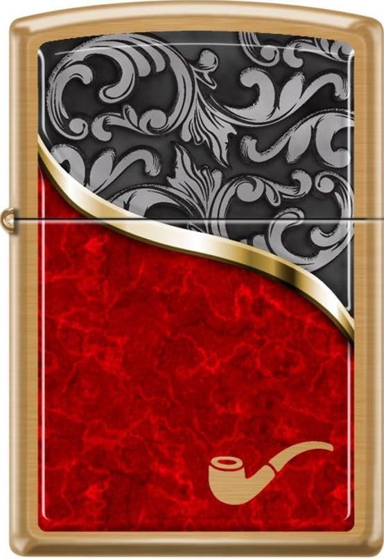 Zippo Black Gray Venetian Pipe Lighter Brass miniatura 1