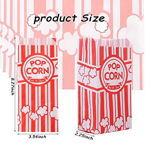 Image of 300 Pcs Popcorn Bags for Party 1 Oz Pop Corn Individual Servings Bags Bulk | Small Paper Popcorn Container for Popcorn Machine Maker Cart Supplies Movie Nights Carnival
