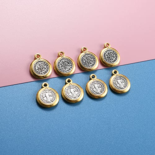 40 Medallas San Benito de Nursia para joyería 13mm