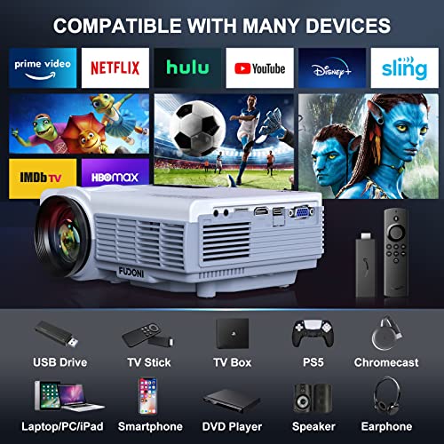 FUDONI Projector Native 1080P 14000L 4K Supported P1 の商品画像 5