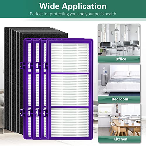 Aer1 Filters For Air Purifier Holmes, Hapf300Ap Performance Plus Filter For Holmes, Replacement Hapf300Ap-U4 (4 Ture Hepa Filters + 8 Carbon Filters + 2 Cleaning Brushes) #TOP5