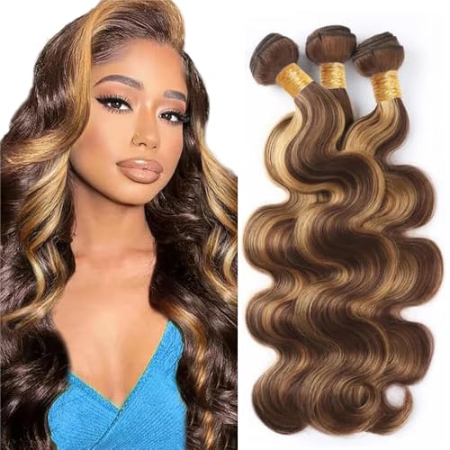 28 30 32 Inch 27 Bundle 4/27 Body Wave Bundles Human Hair 27 Loose Wave 3 Bundles Human Hair Color 27 Hair Extensions