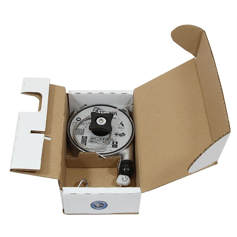 TECNA 9311 Federzug-Balancer – Tragkraft 0,4–1 kg, Seillänge 1600 mm – Aluminiumgehäuse & Edelstahlseil – Werkzeugaufhängung für Werkstatt & Industrie – ergonomisch & langlebig
