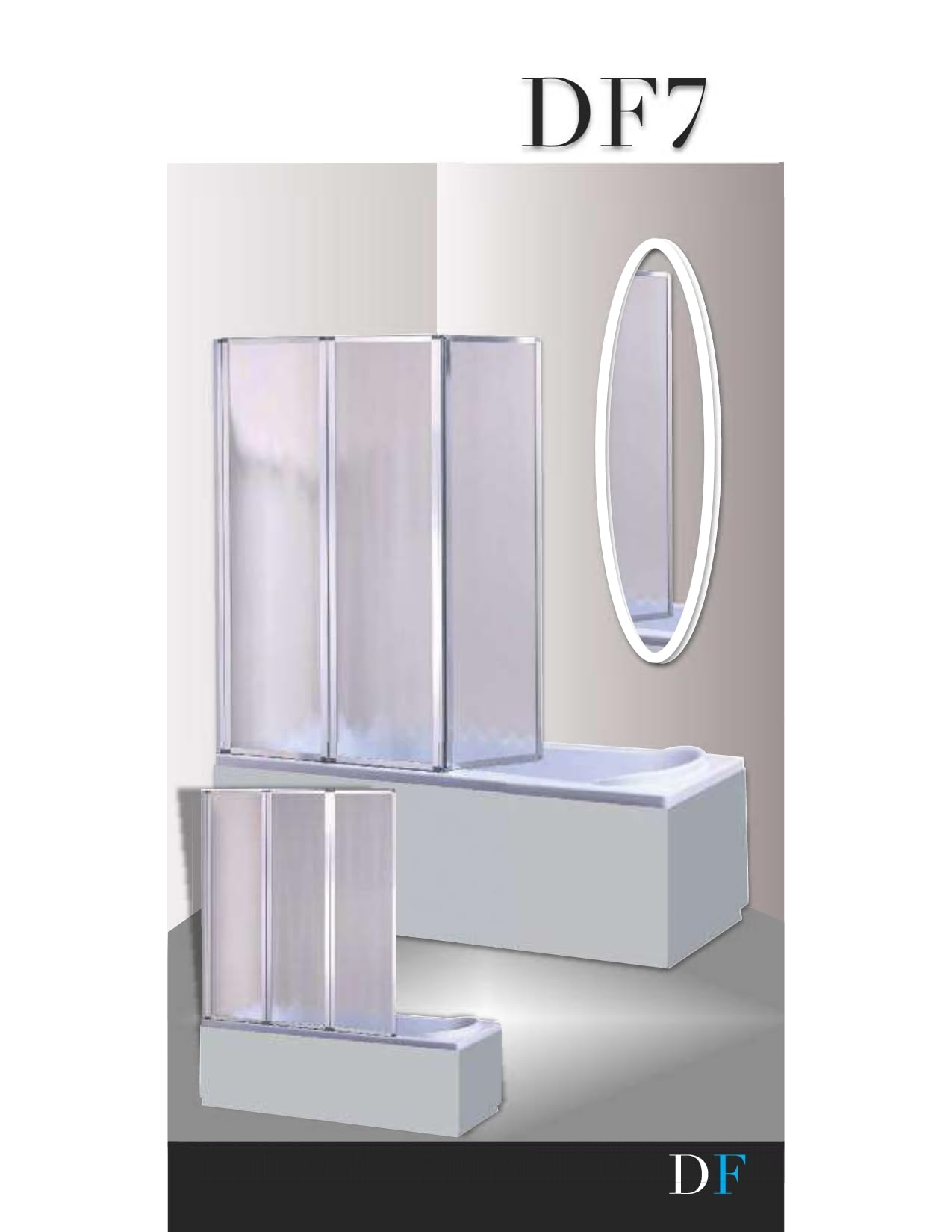 PARETINA VASCA DF/7 METACRILATO ALTEZZA140X130 BIANCO