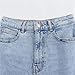 BGBLKBFPNK Summer Women's Retro Loose Comfortable Denim Shorts High Waist Versatile Straight Short(Blue,Small)