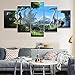 Produktbild BAIOKAISHUII Wandkunst Poster Malerei Modulare Bilder für Wohnzimmer Dekorative Bilder Leinwand Gedruckt 5 Panel Game Horizon Zero Dawn Draw-Rahmenlos