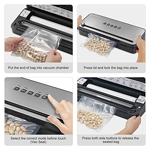 Bonsenkitchen Vacuum Packing Machine for Foods, Vacuum Sealer with