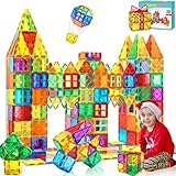 Magnetic Tiles,100PCS Large Magnetic Blocks Toys for Toddlers Kids Age 3-5 4-6 8-10 8-13 STEM Educational Montessori Magnet Building Toys for 3 4 5 6 7 Year Old Boy Girl Birthday Ideas