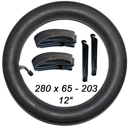 2 STK. Kinderwagen Schlauch 280 x 65 mit 45° Winkelventil und Montagehebel Cover