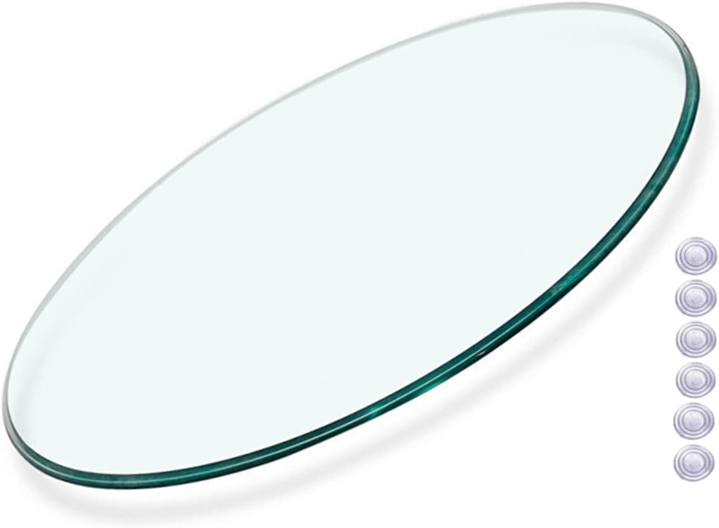 WORDFUN Round Tempered Clear Glass Table Top, Round Glass Table Top Replacement, Premium Round Circular Plate Glass, 7mm Thick, Diameter: 32in 34in 36in 40in, Coffee Table Surface