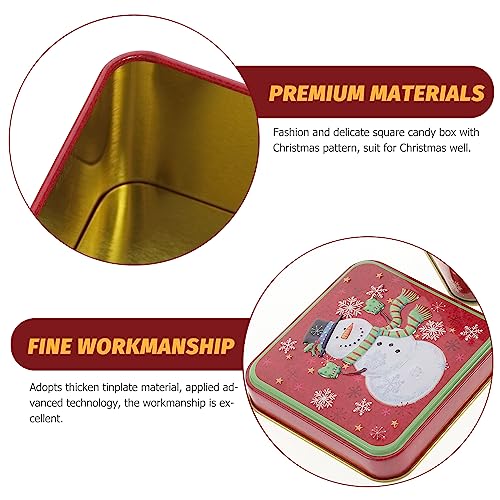Pretyzoom Christmas Cookie Gift Tins Jars Xmas Snowman Tinplate Candy Box Container Canister Empty Bakery Treat Boxes Decorative Scented Candle Tin Jars Storage Box For Holiday Biscuit Tea #TOP5