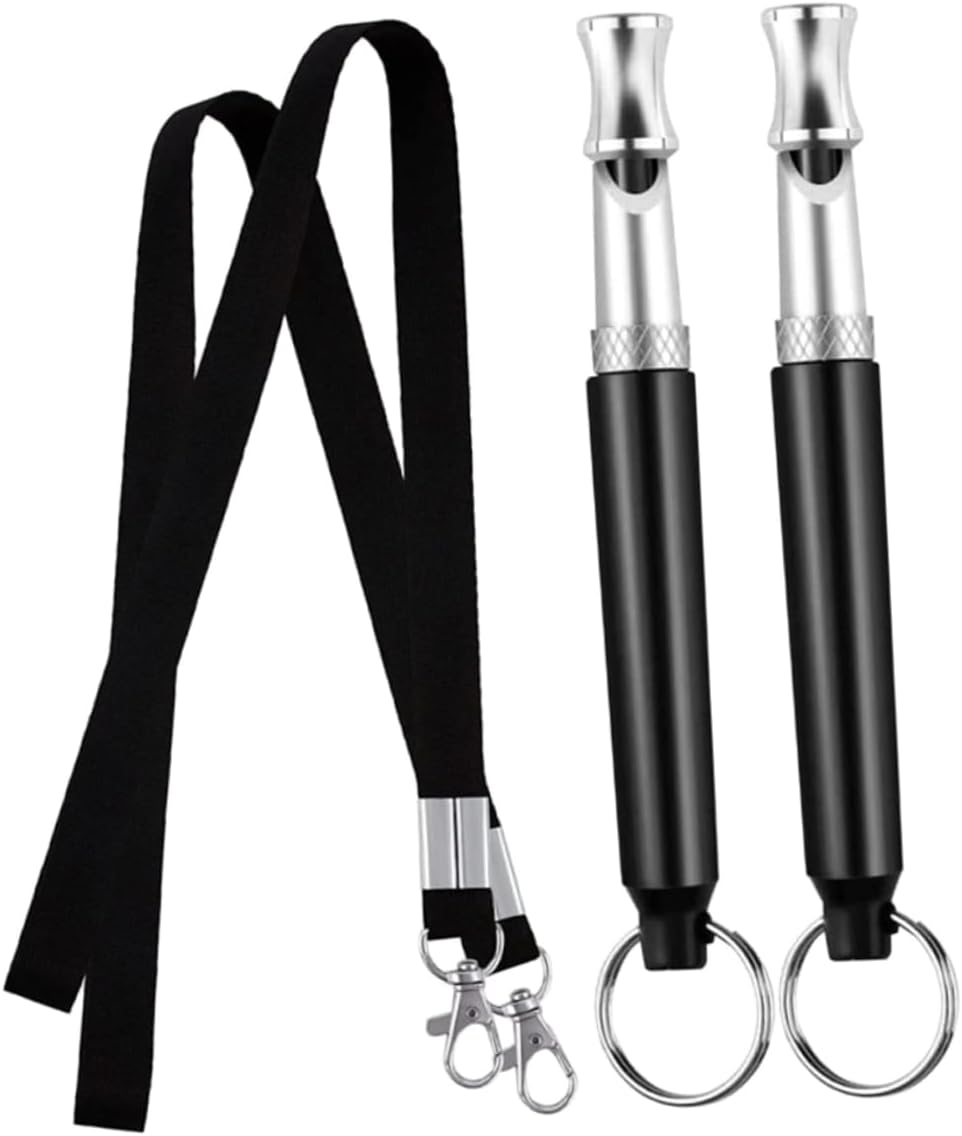COLLBATH Dog Training Whistles 2 Pack with Lanyard Stop Barking Pet Training Tool Emergency for Dogs