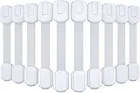 Fechaduras de armário de segurança infantil para bebês [pacote com 10] travas à prova de crianças para armários e gavetas, travas de alça de armário à prova de bebês para armários, geladeira, vaso
