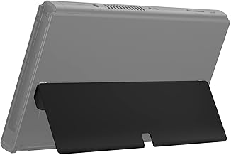 eXtremeRate Black Soft Touch Replacement Metal Kickstand for Nintendo Switch OLED Console, Metal Back Bracket Holder Kick Stand for Nintendo Switch OLED - Console NOT Included