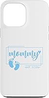 Vista 24 de Mommy Est 2026 Pregnancy Announcement Baby Boy Reveal Case for iPhone 17