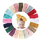 20pcs Baby Rabbit Ears Headbands Baby Girls Nylon Headbands, Elastics Hairbands Hair Bow for Baby Girls Newborn Infant Toddlers Kids