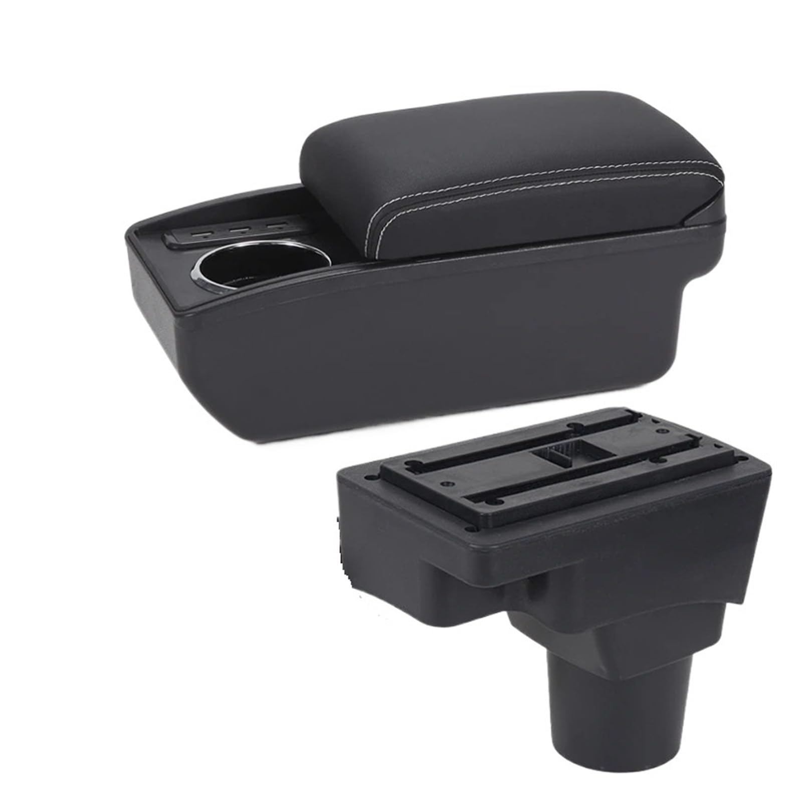 Ggwqoops Car Armrests For Chevrolet For Sonic For Aveo For Lova T250 T300 Car Armrest Dedicated Storage Box Interior Accessories Armrest Box(B3 Black white 6USB)